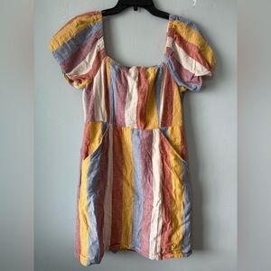 American eagle Striped Puff Sleeve Dress